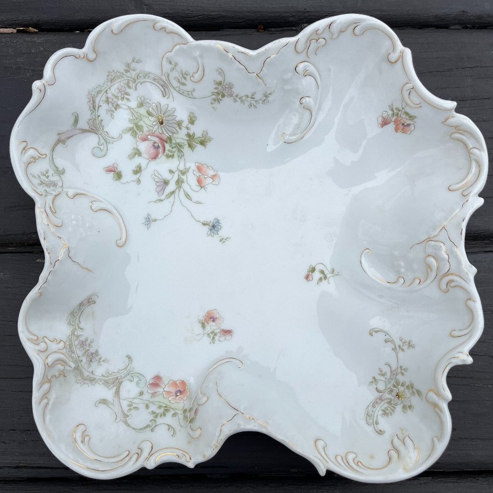 Vintage Krautheim Bavaria Germany Ceramic Hand Painted Soup Serving Bread Dish